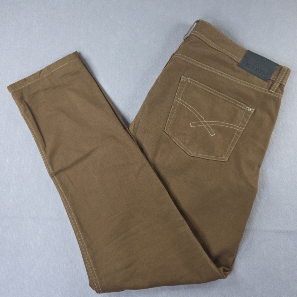 Bugatchi Jeans Straight Leg Mid Rise Men's Size 38 Brown Excellent Condition